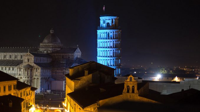 Enel illumina di blu la Torre di Pisa per il 70° anniversario dell’ONU